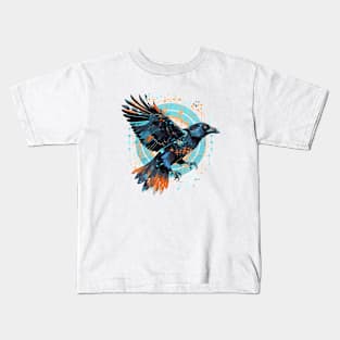 Crow In Flight Kids T-Shirt